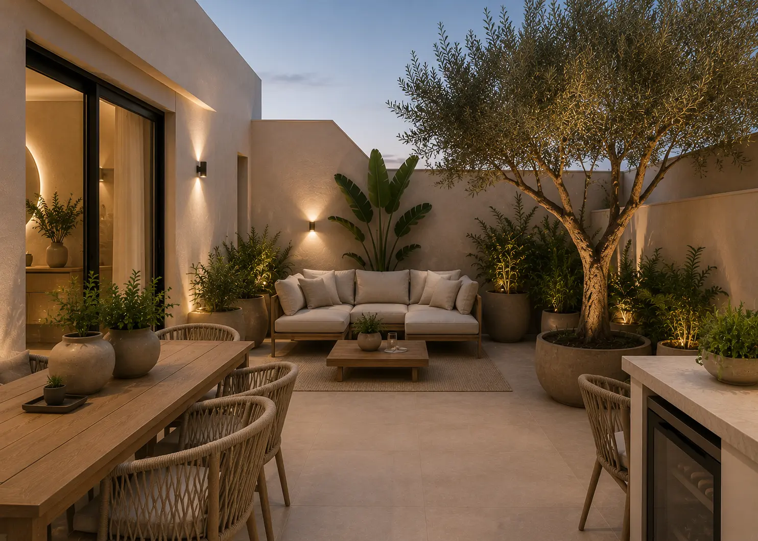 Moderne Terrasse einer renovierten Immobilie in Valencia